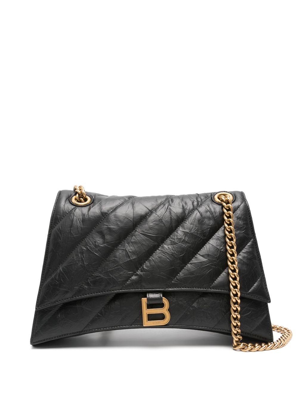 Balenciaga Crush 绗缝单肩包 - 黑色
