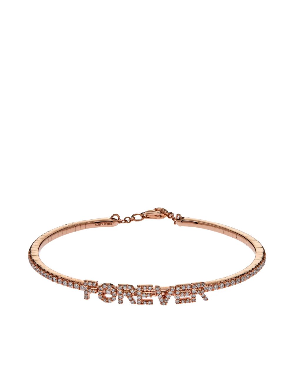Jewels Aficionado 18K玫瑰金 Forever 钻石手链 - 粉色