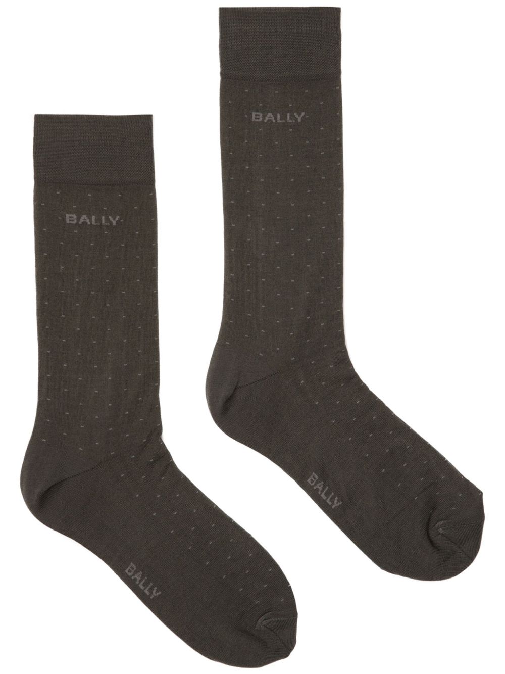 Bally 圆点嵌花及踝针织袜 - 灰色