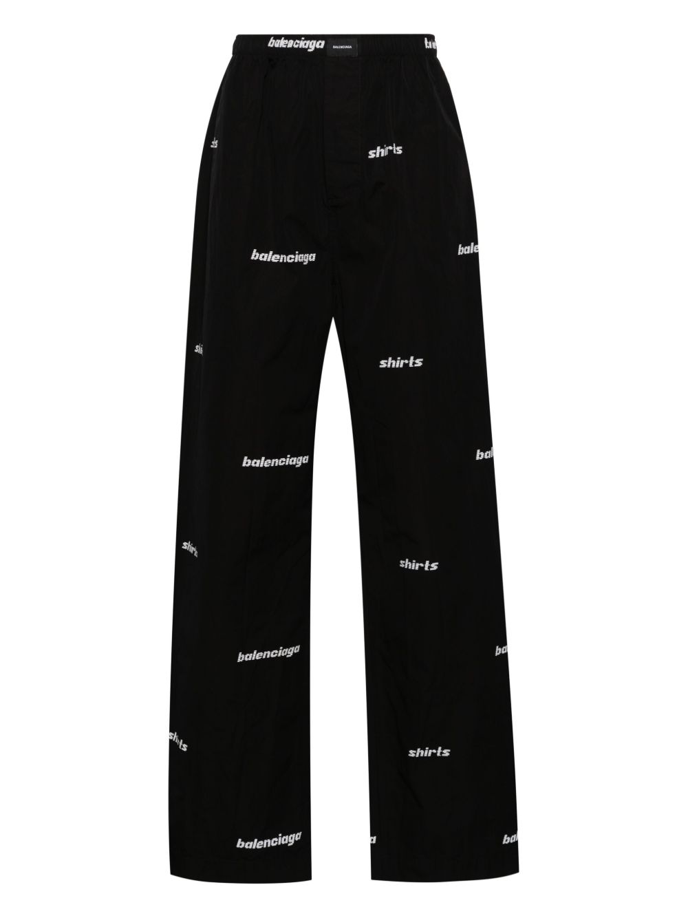 Balenciaga logo印花棉长裤 - 黑色
