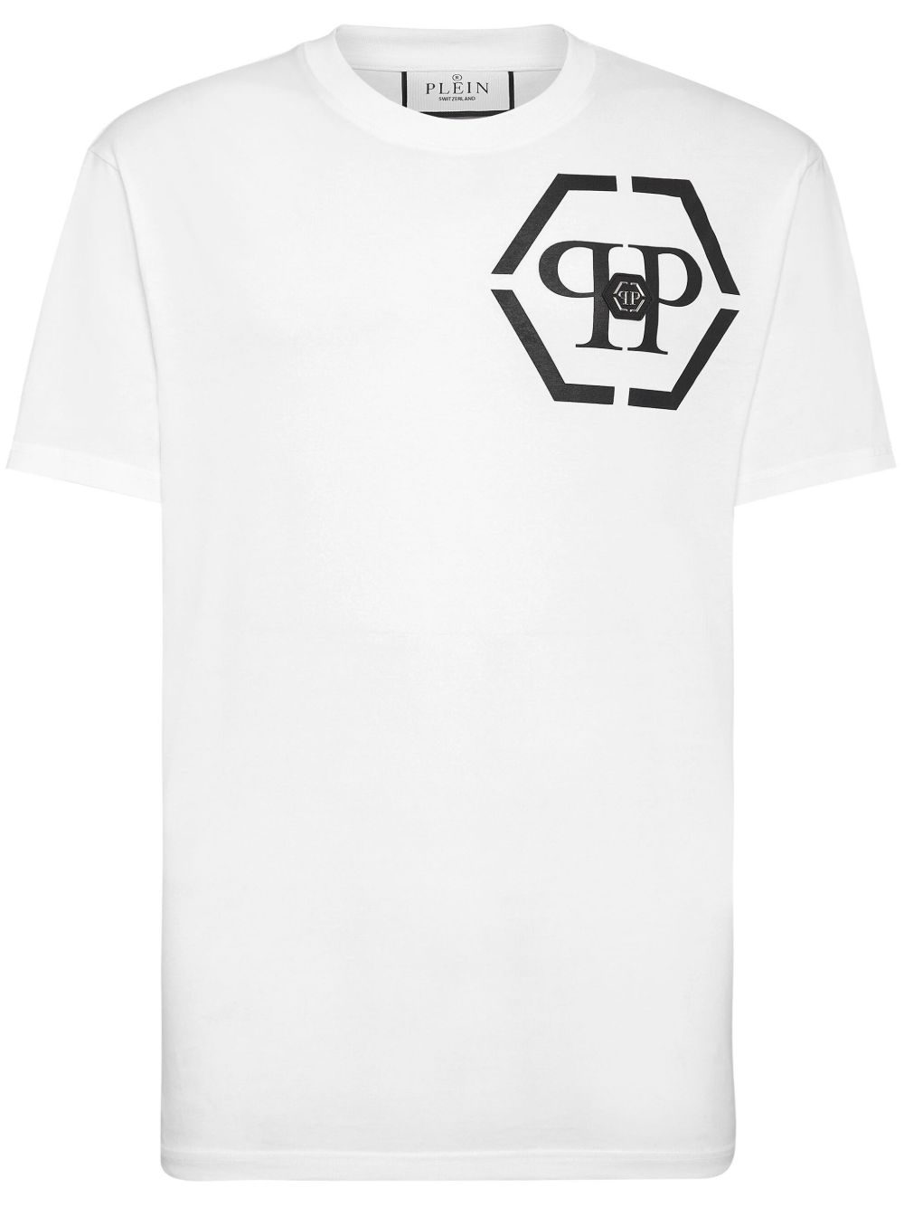 Philipp Plein logo印花棉T恤 - 白色