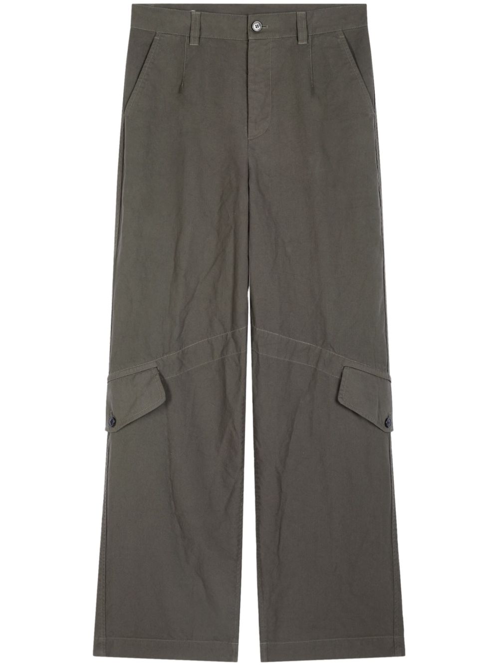 DRIES VAN NOTEN 盖袋棉长裤 - 灰色
