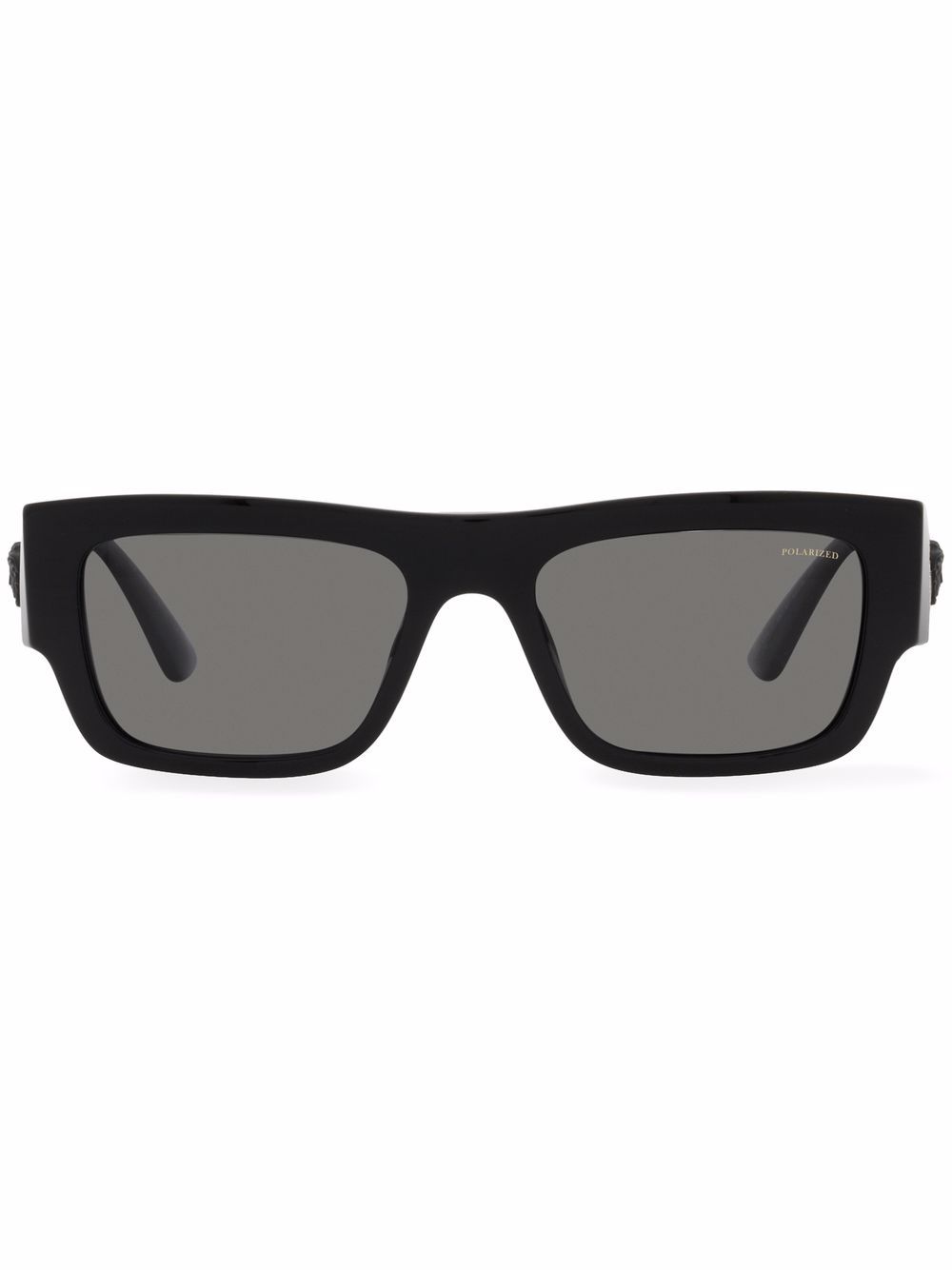 Versace Eyewear logo标牌方框太阳眼镜 - 黑色