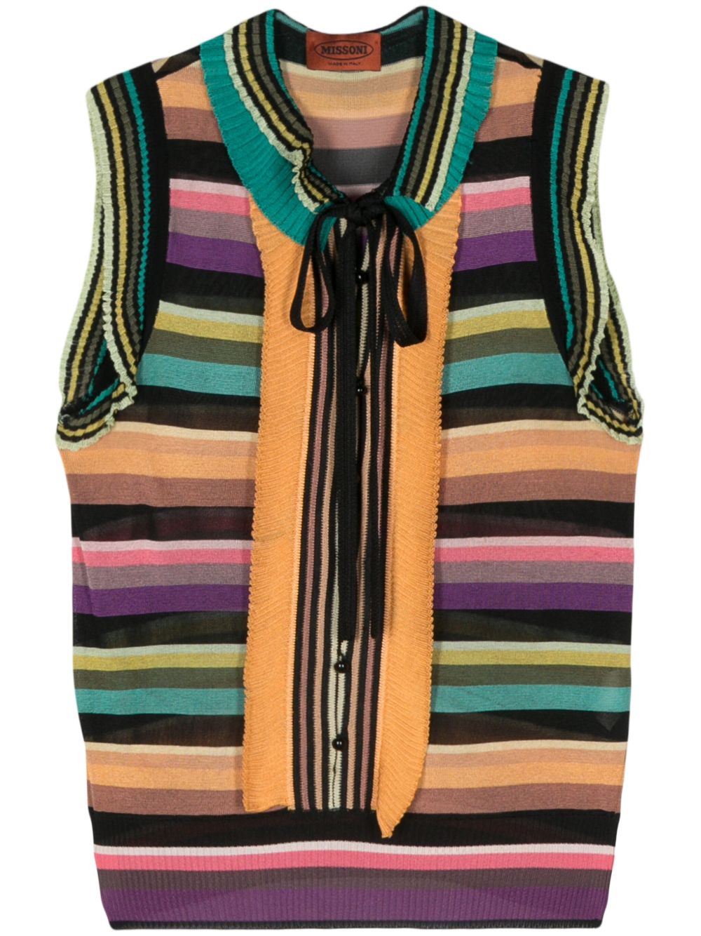 Missoni Pre-Owned 条纹针织上衣（2000年代典藏款） - 黑色