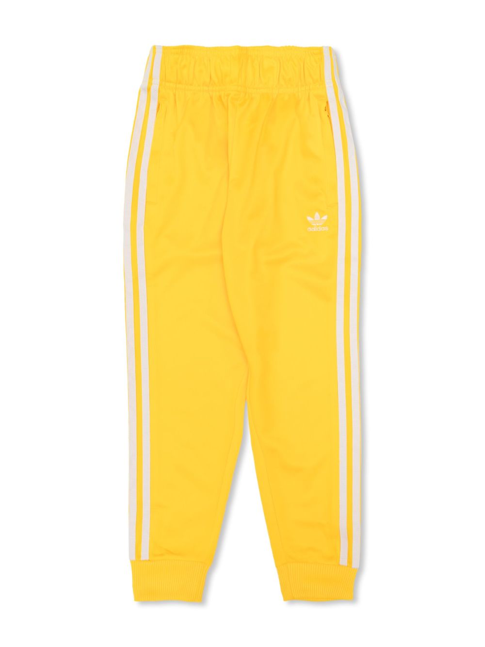 adidas Kids logo刺绣运动裤 - 黄色