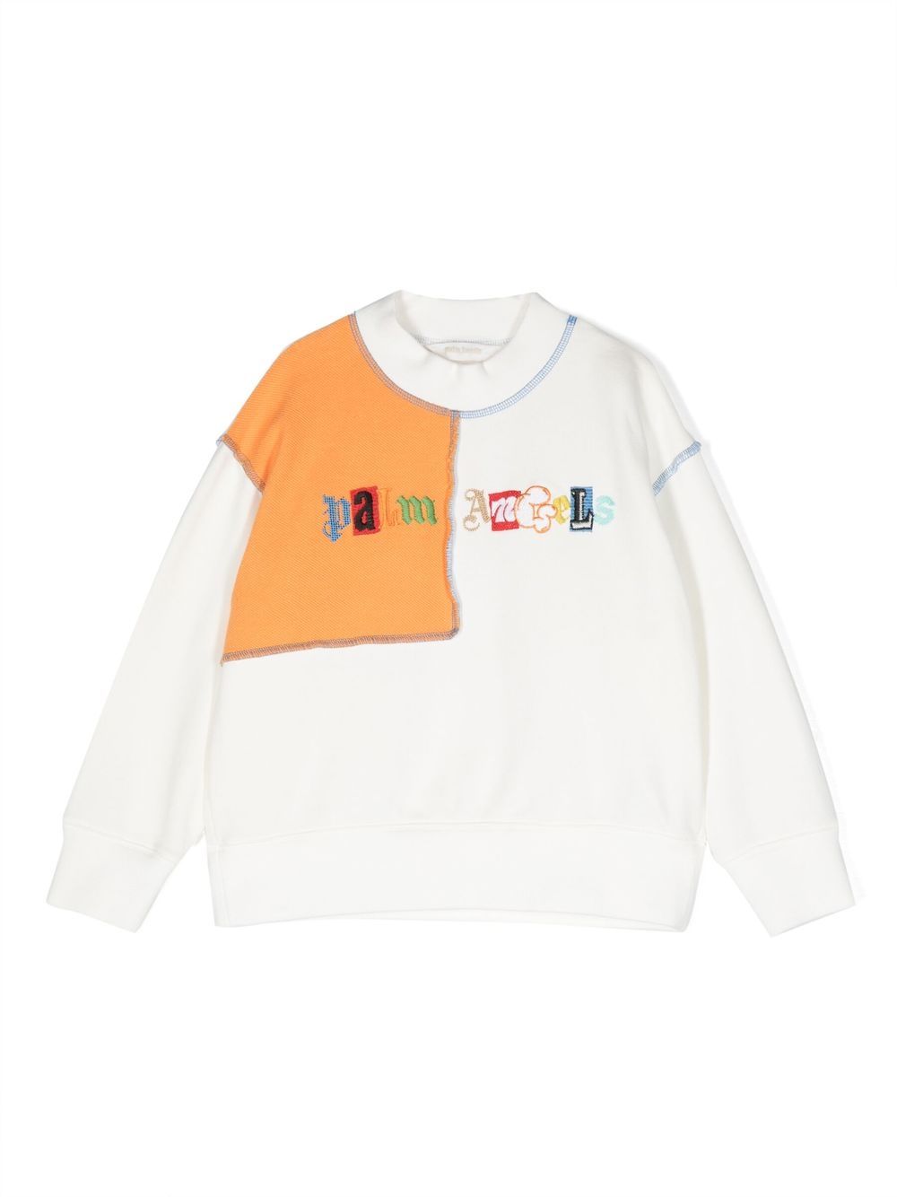 Palm Angels Kids logo刺绣卫衣 - 白色