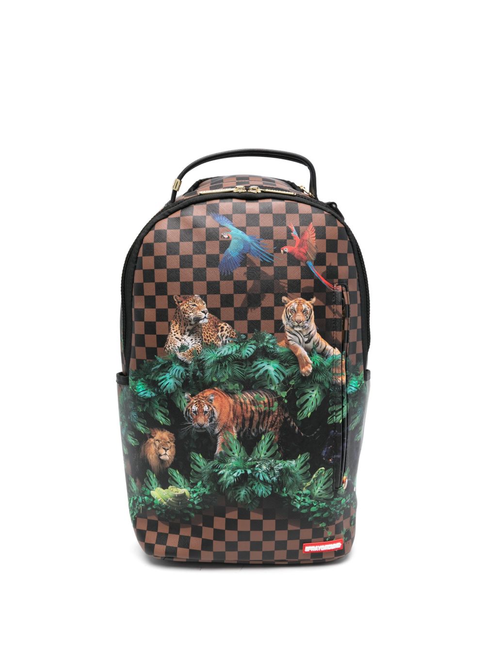 sprayground kid 野生动物印花双肩包 - 褐色