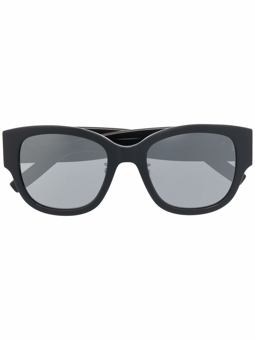 Saint Laurent Eyewear logo标牌超大框太阳眼镜 - 黑色