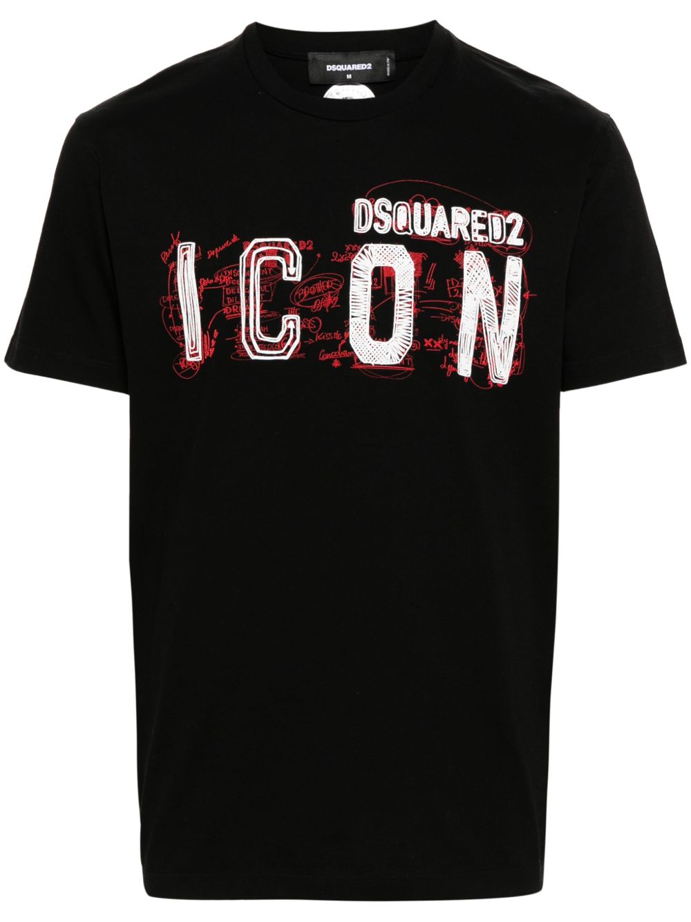 DSQUARED2 Icon 印花棉T恤 - 黑色