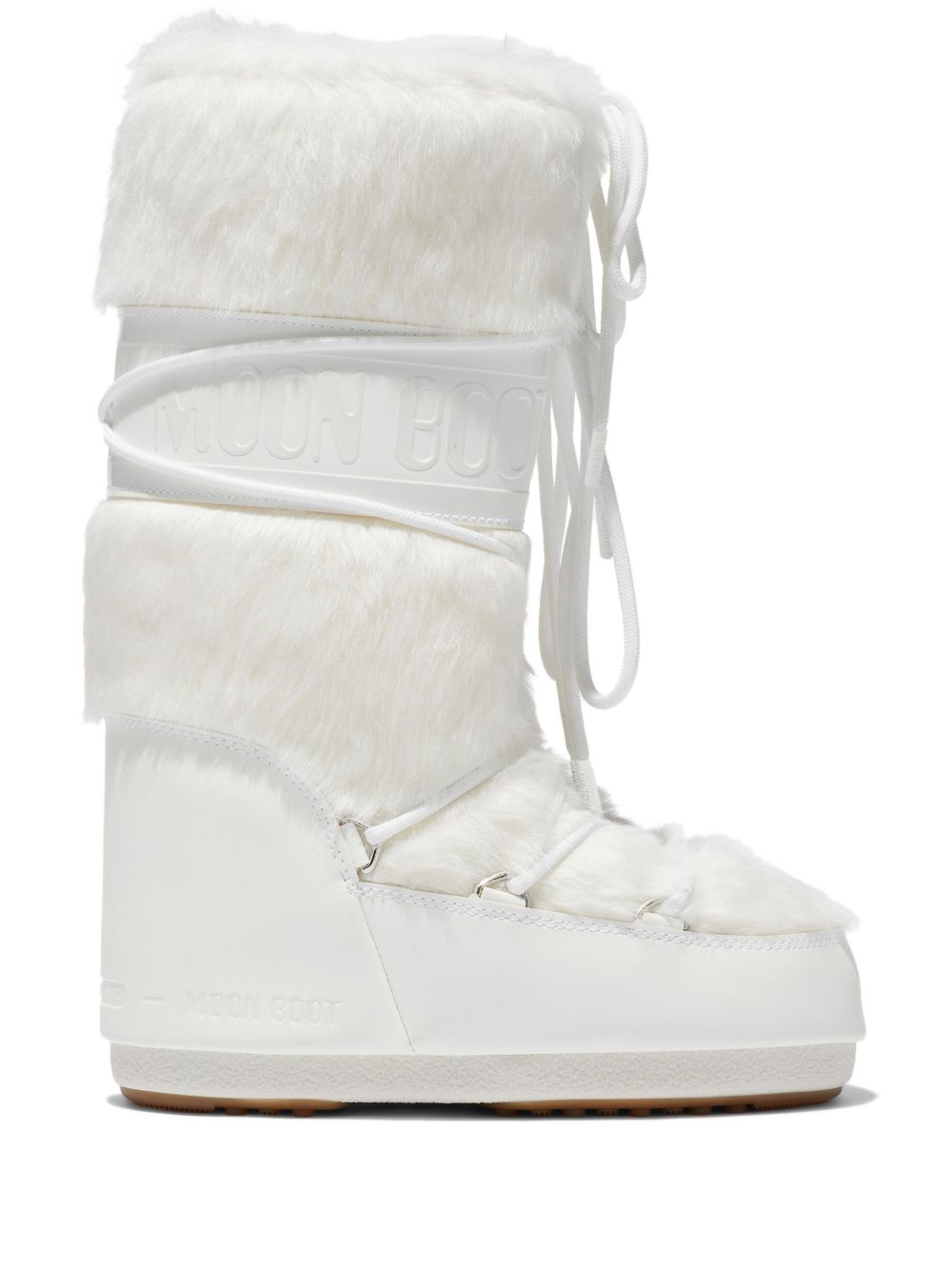 Moon Boot ICON 人造毛皮高筒雪地靴 - 白色
