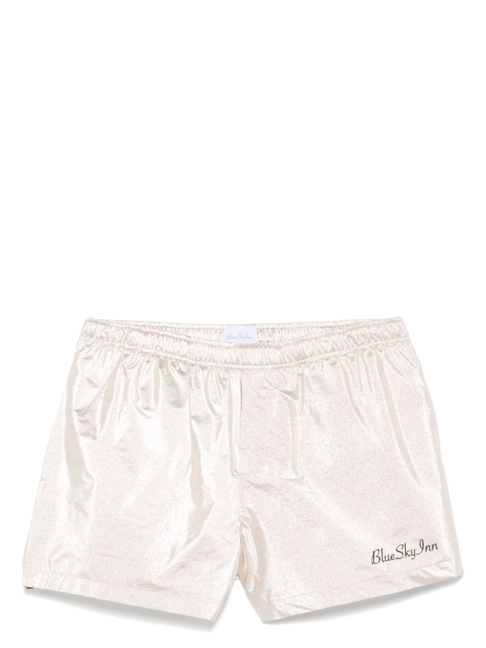 BLUE SKY INN laminated swim shorts - 金色