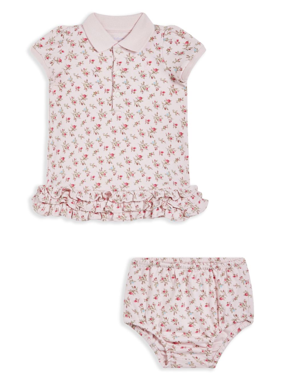 POLO RALPH LAUREN KIDS 花卉印花连衣裙套装 - 粉色