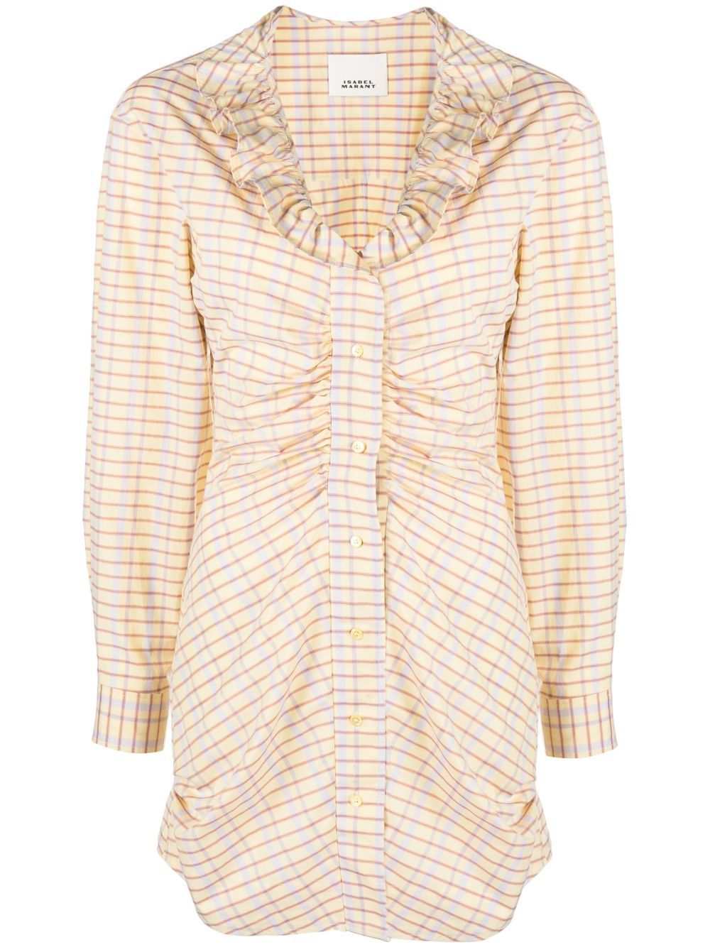 ISABEL MARANT 荷叶领衬衫裙 - 黄色