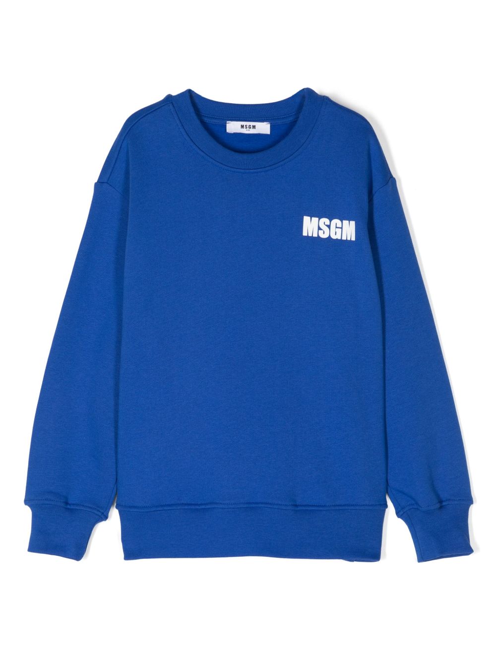MSGM Kids logo印花卫衣 - 蓝色