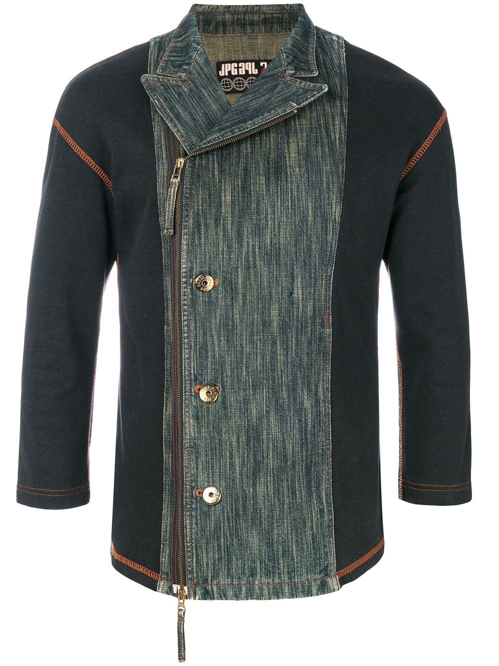 Jean Paul Gaultier Pre-Owned 古着牛仔拼接夹克 - 蓝色