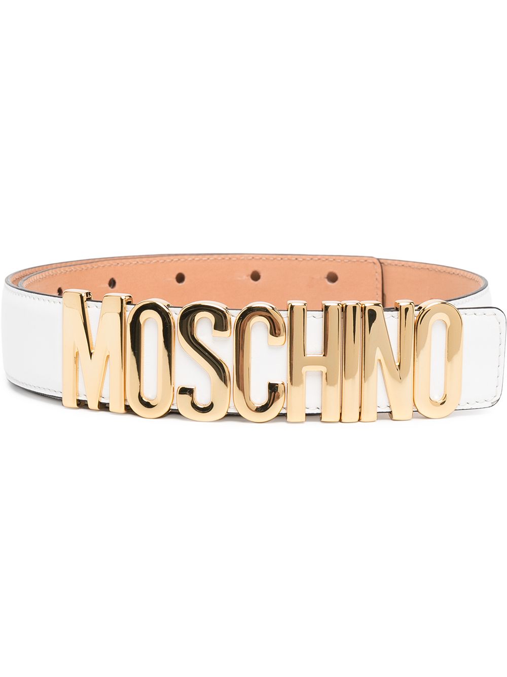 Moschino 莫斯奇诺 logo文字可调式腰带 - 白色