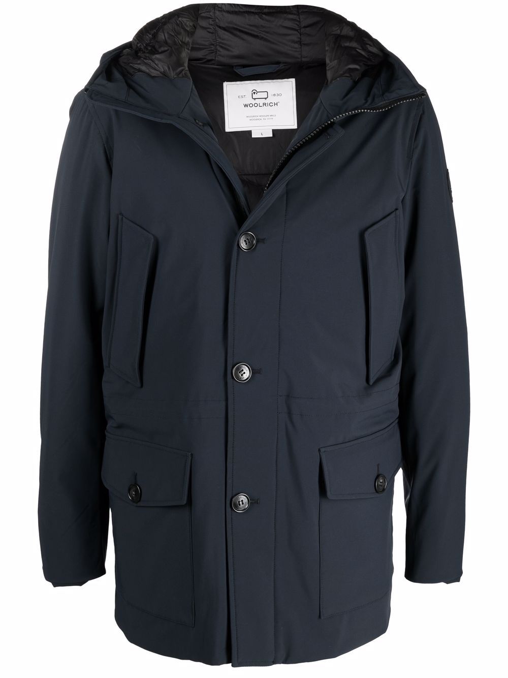Woolrich 羽绒填充连帽夹克 - 蓝色
