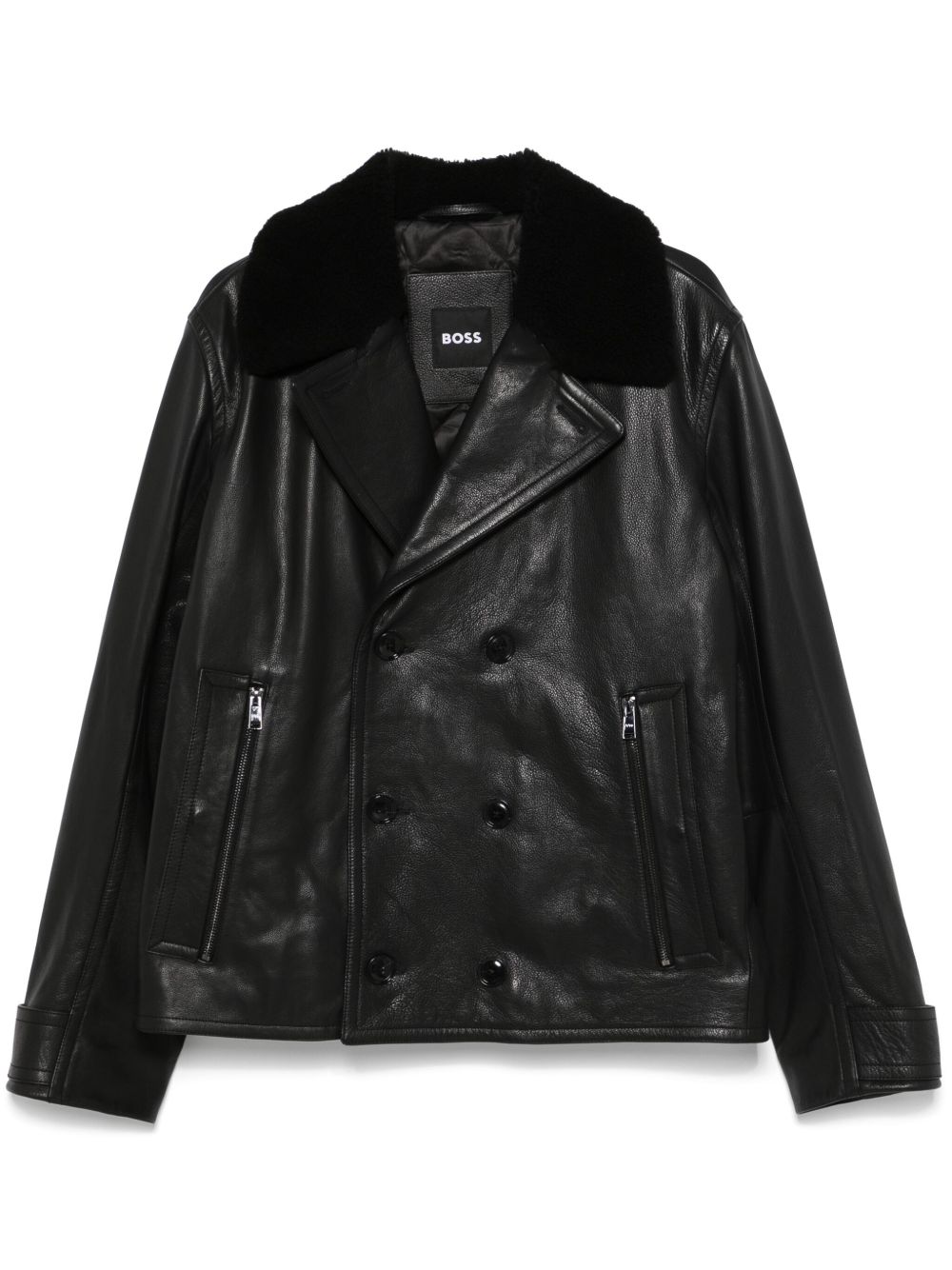 BOSS 皮夹克 - 001 BLACK