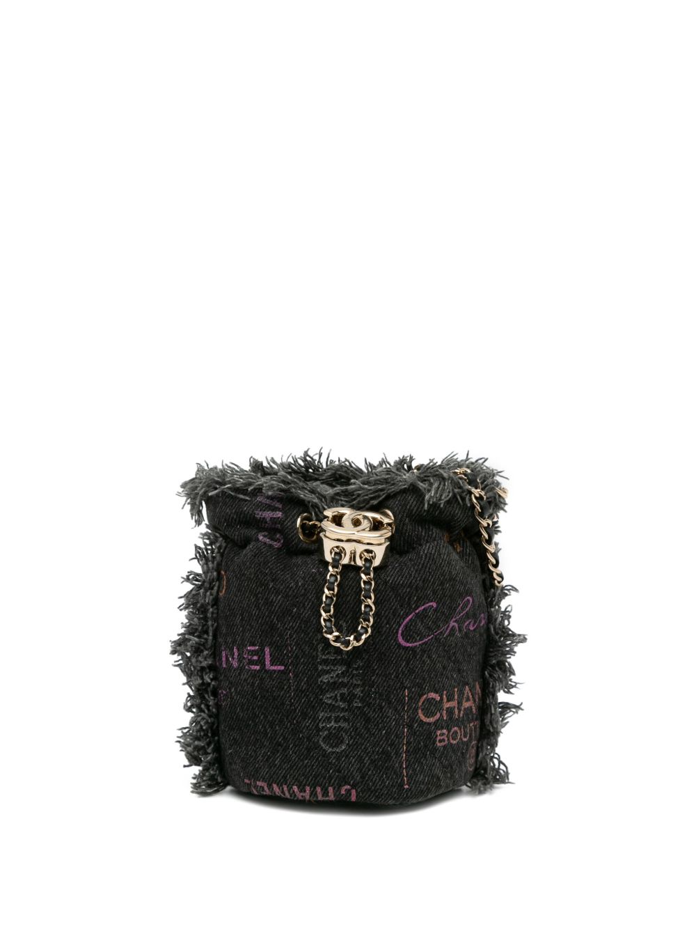 CHANEL Pre-Owned Mini Denim Mood with Chain 水桶包（2021年典藏款） - 灰色