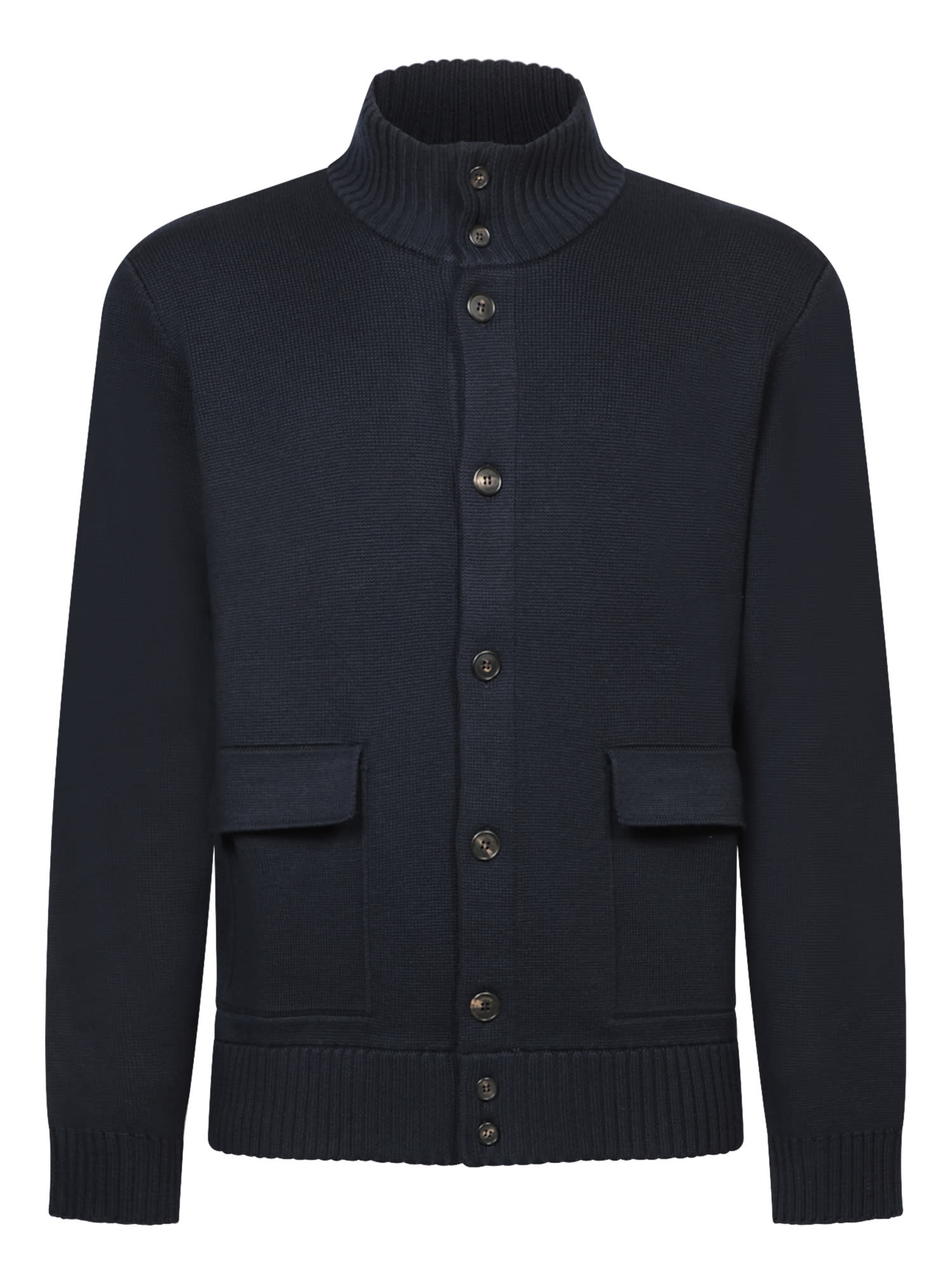 Zanone Brera Blue Wool Cardigan