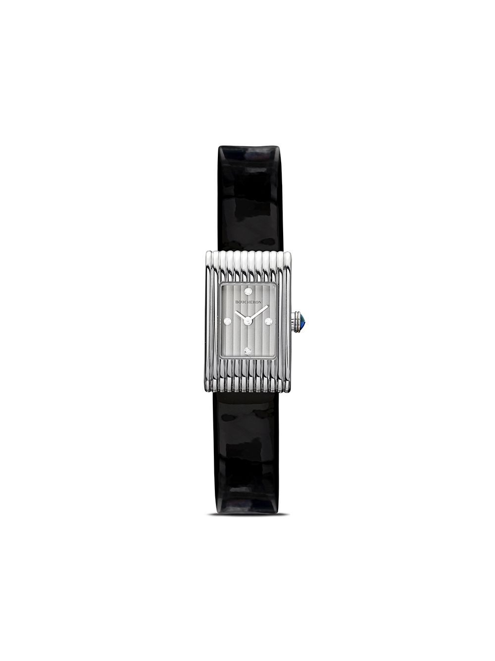 Boucheron Reflet钻石真皮小号腕表 - 银色