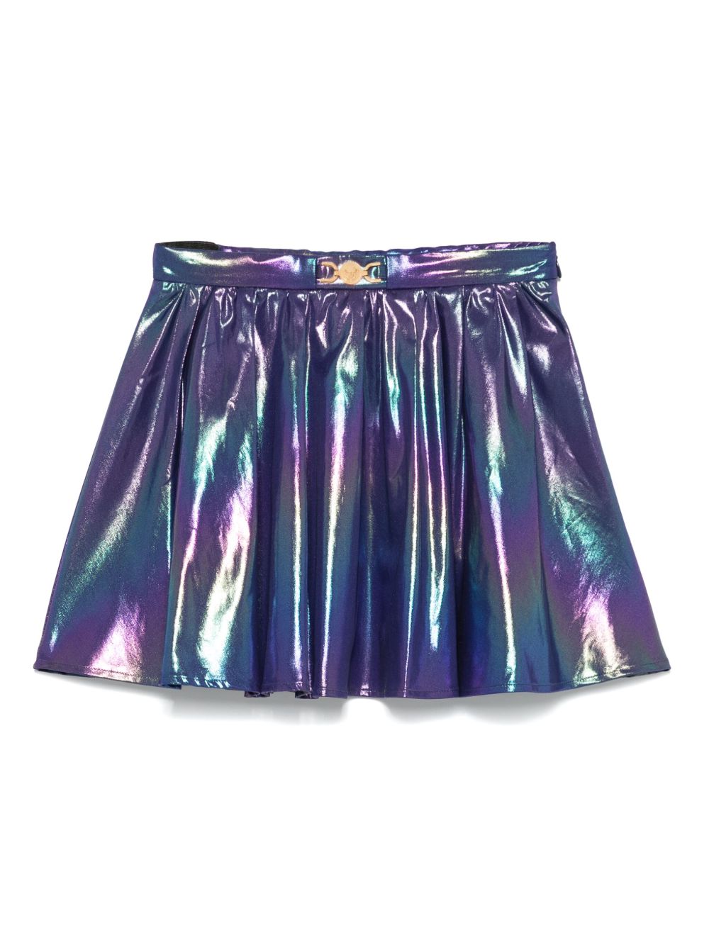 Versace Kids 虹彩光泽效果半身裙 - 蓝色