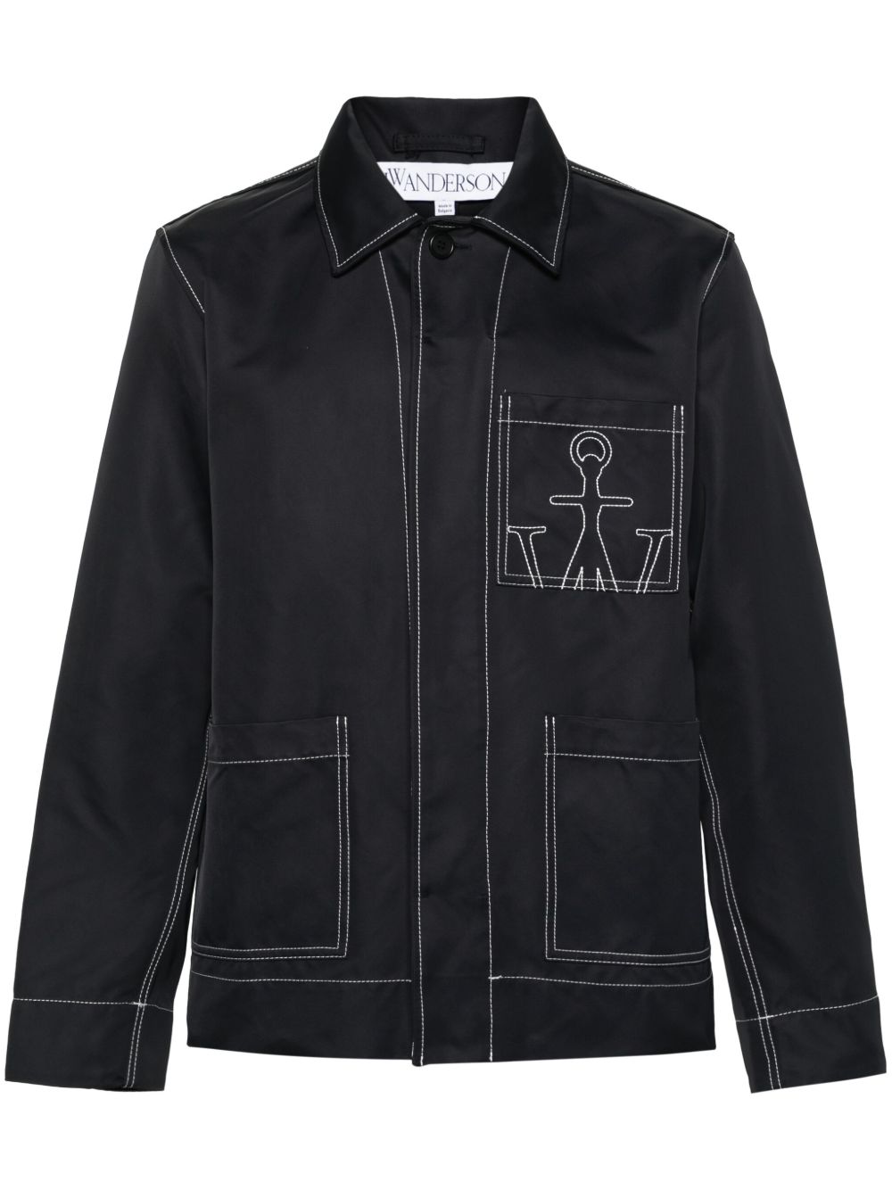 JW Anderson JW Anchor 刺绣衬衫式夹克 - 黑色