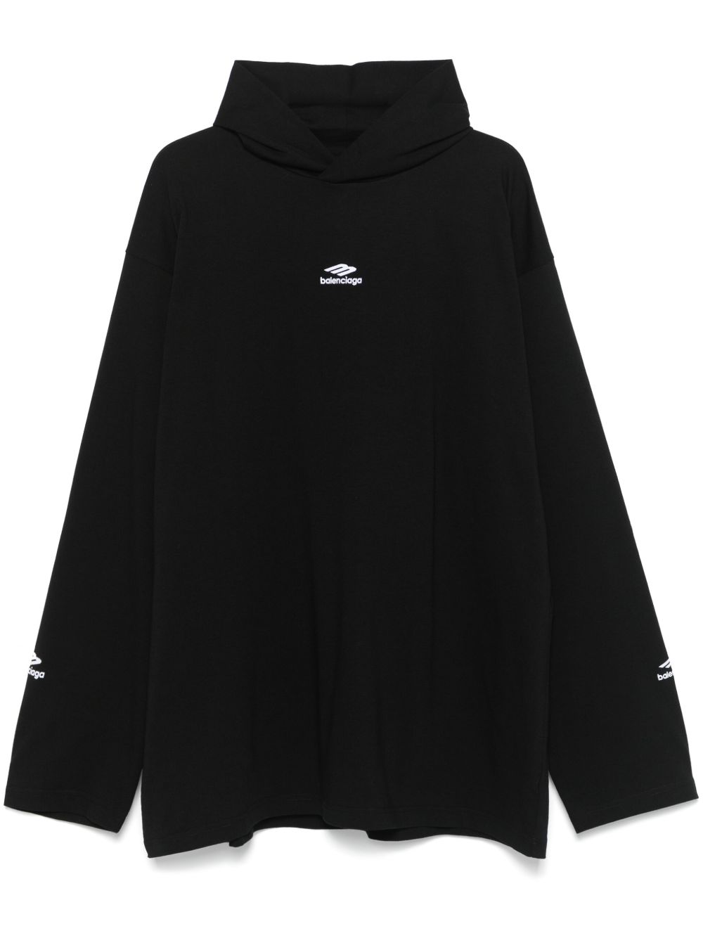 Balenciaga logo刺绣滑雪上衣 - 黑色
