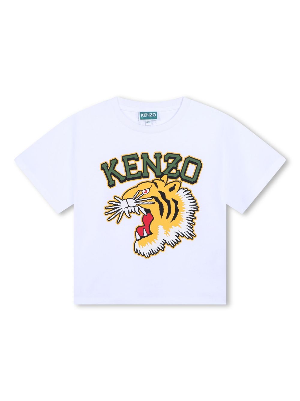 Kenzo Kids logo印花棉T恤 - 白色