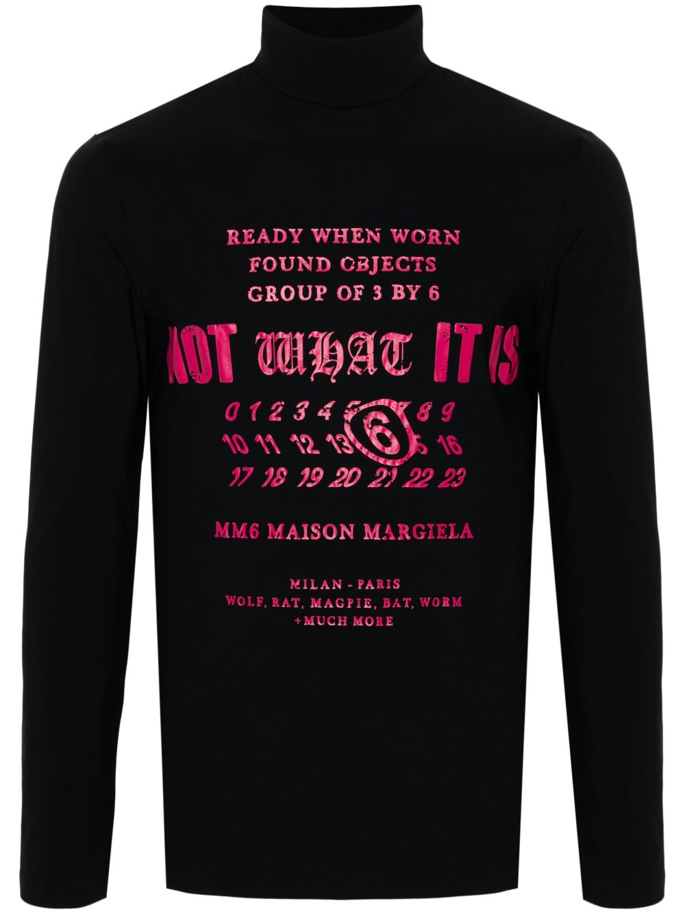 MM6 Maison Margiela 标志性数字印花上衣 - 黑色