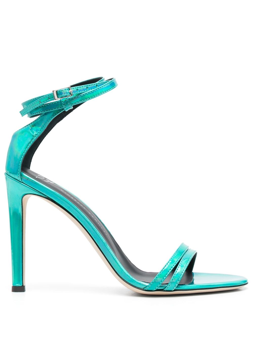 Giuseppe Zanotti 金属感细高跟凉鞋 - 绿色
