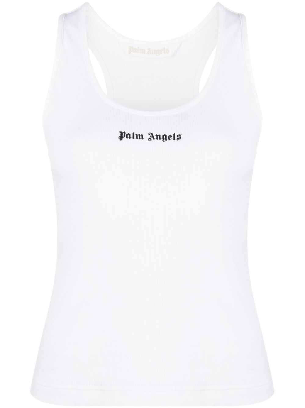 Palm Angels logo印花罗纹坦克背心 - 白色
