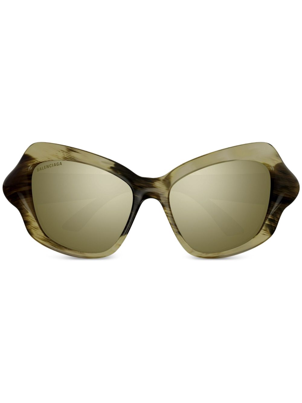 Balenciaga Eyewear Wrap D-Frame 太阳眼镜 - 褐色
