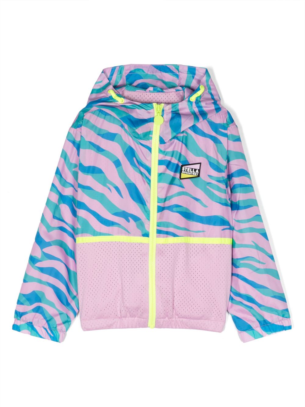 Stella McCartney Kids 斑马纹连帽夹克 - 粉色