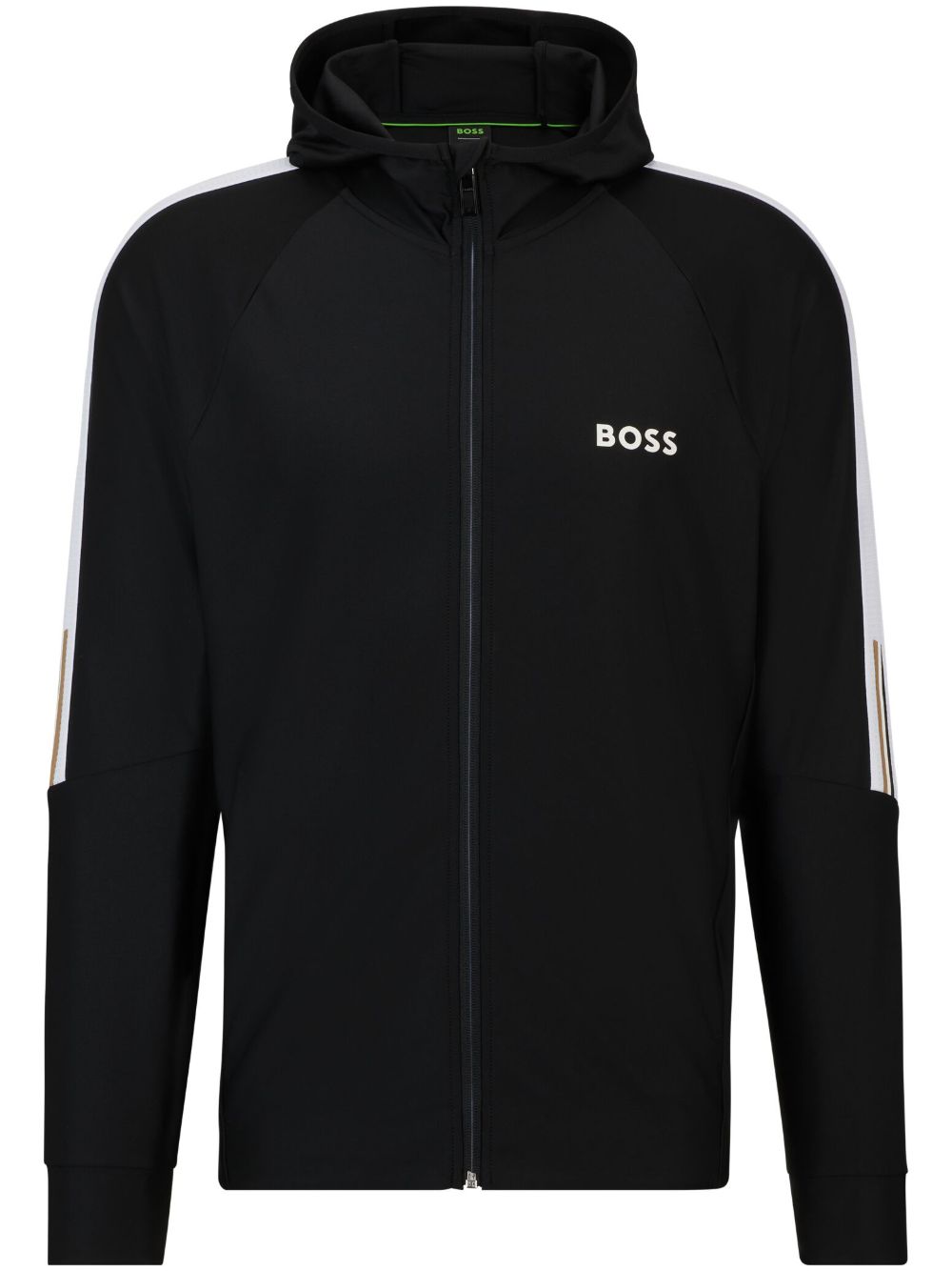 BOSS x Matteo Berrettini logo印花拉链连帽衫 - 黑色
