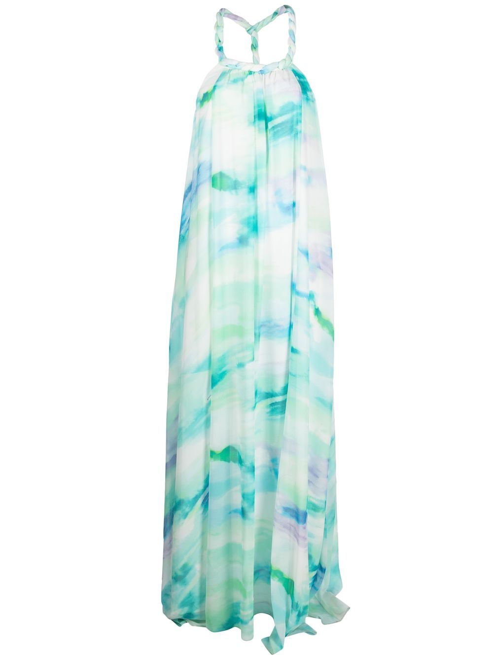 Patrizia Pepe Abito lungo in chiffon dress - 蓝色