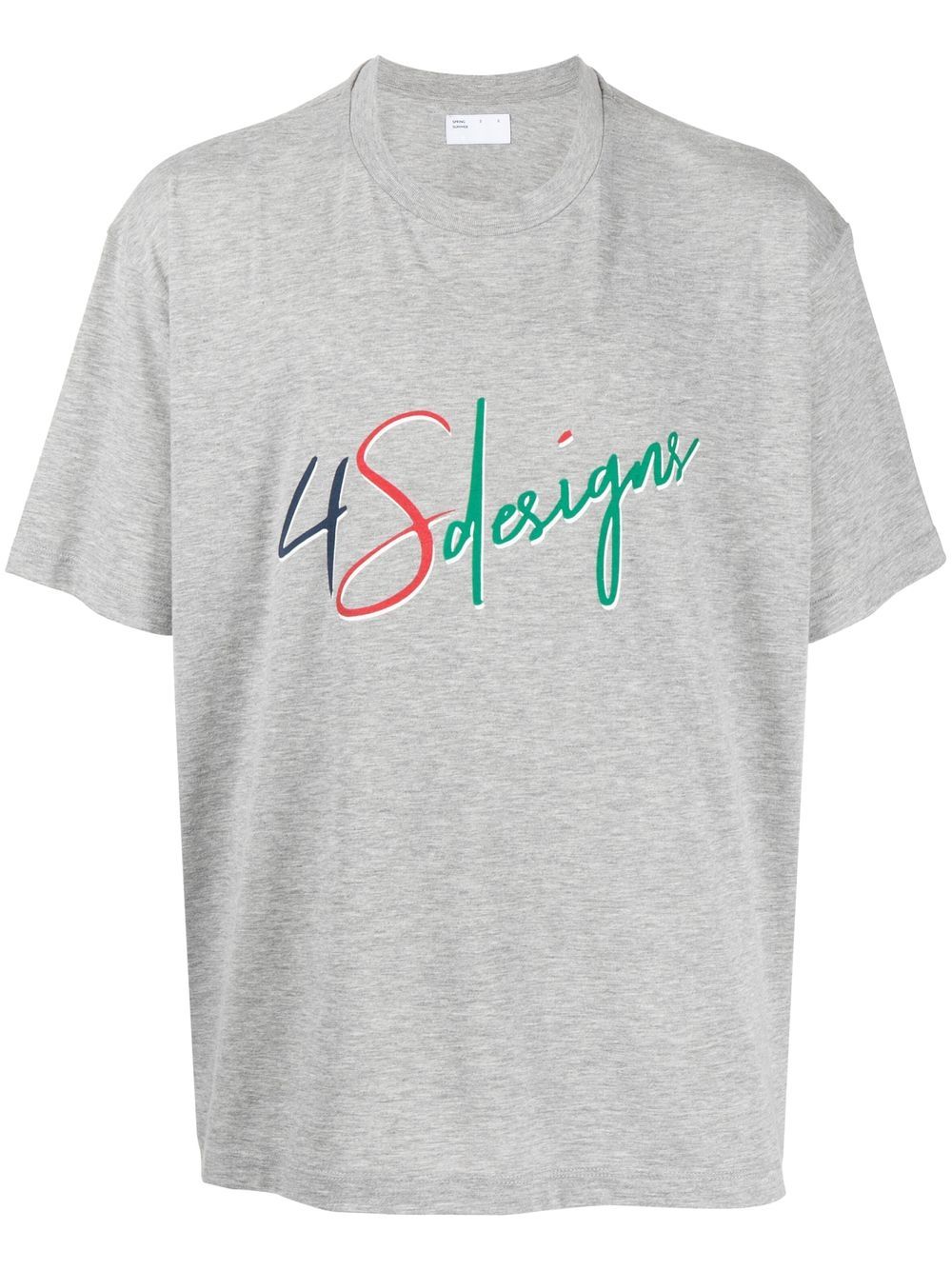 4SDESIGNS logo印花短袖T恤 - 灰色