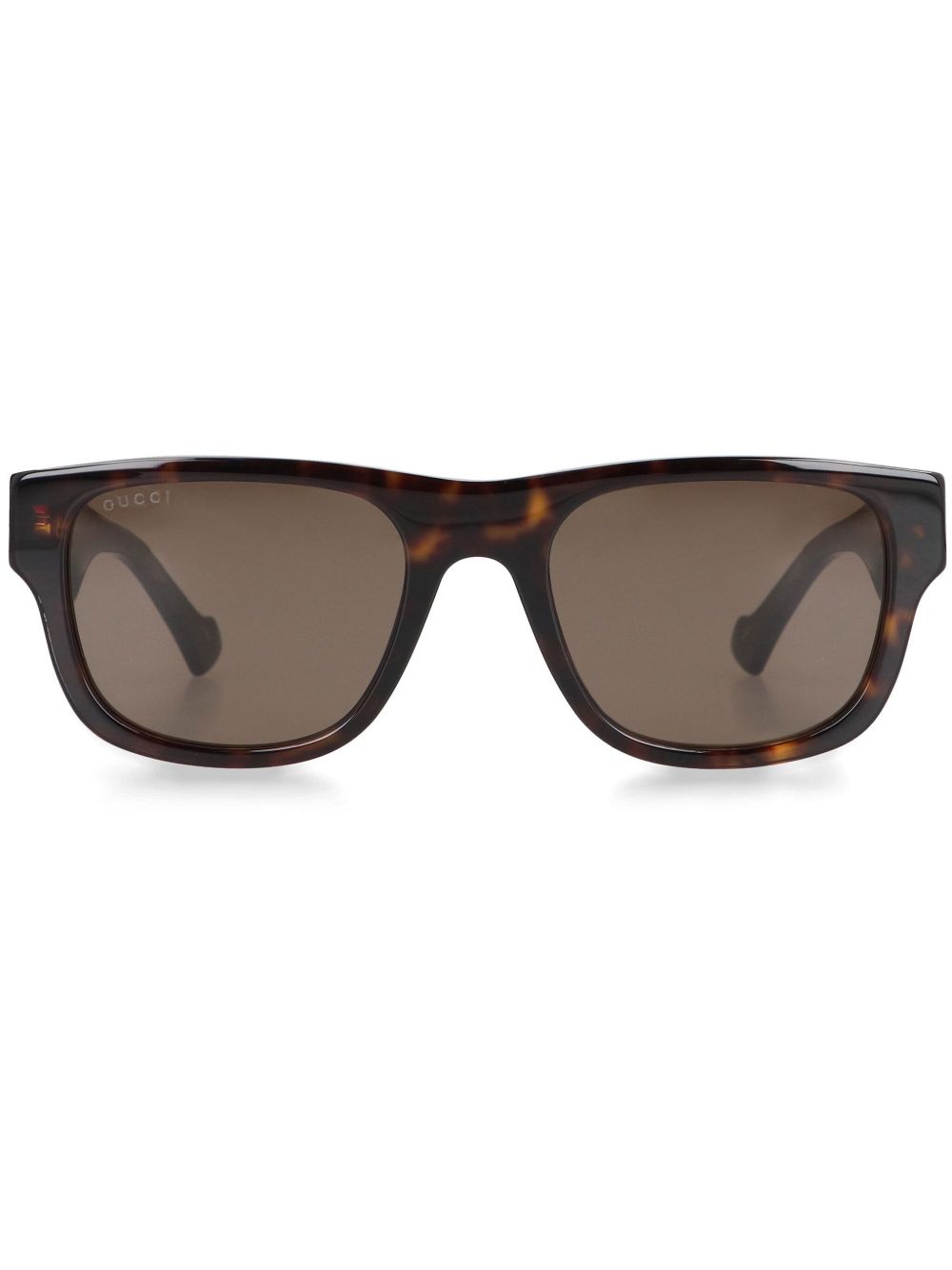 Gucci Eyewear logo印花方框太阳眼镜 - 褐色