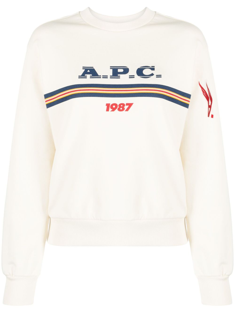 A.P.C. logo印花棉卫衣 - 白色
