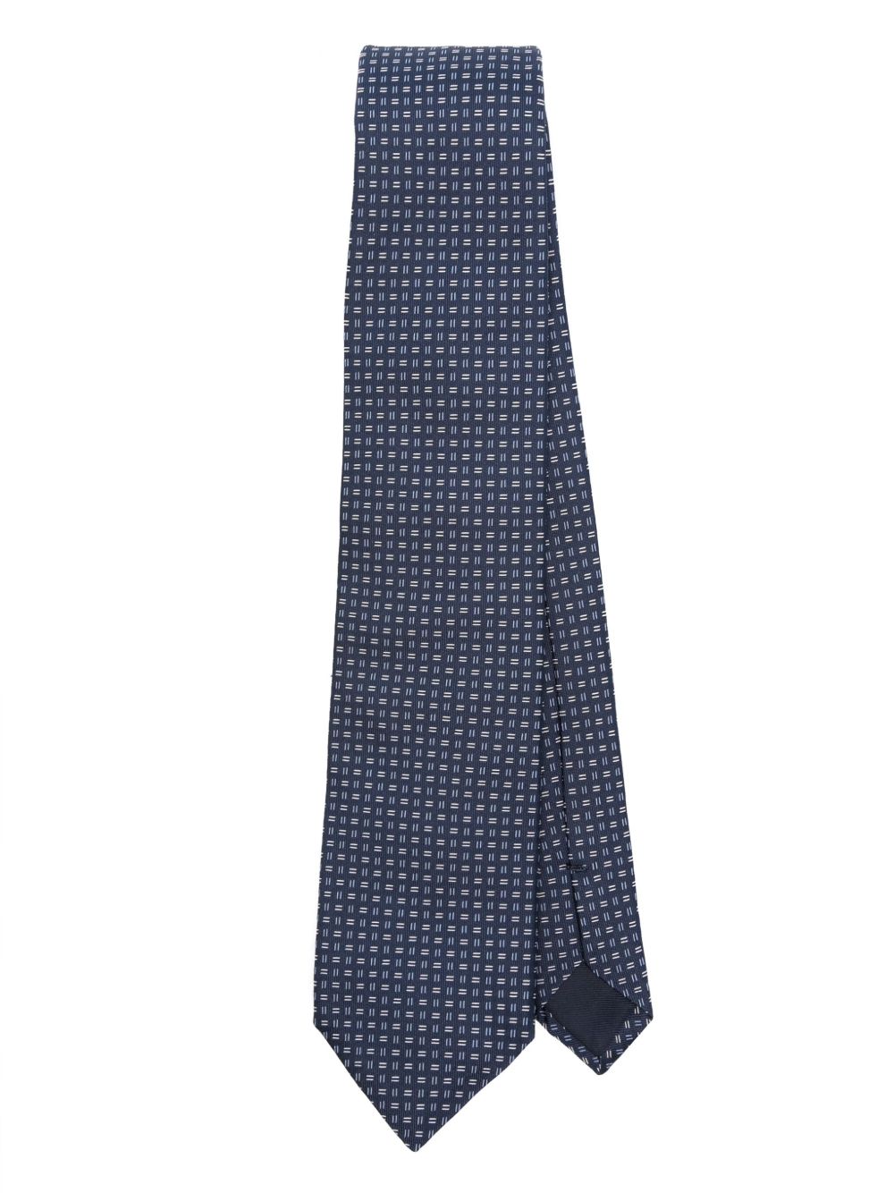 Corneliani 几何提花领带 - 蓝色