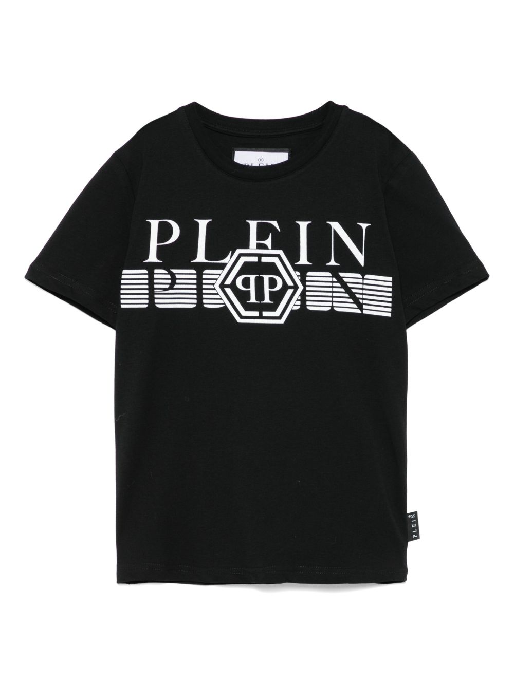 Philipp Plein Junior logo印花T恤 - 黑色