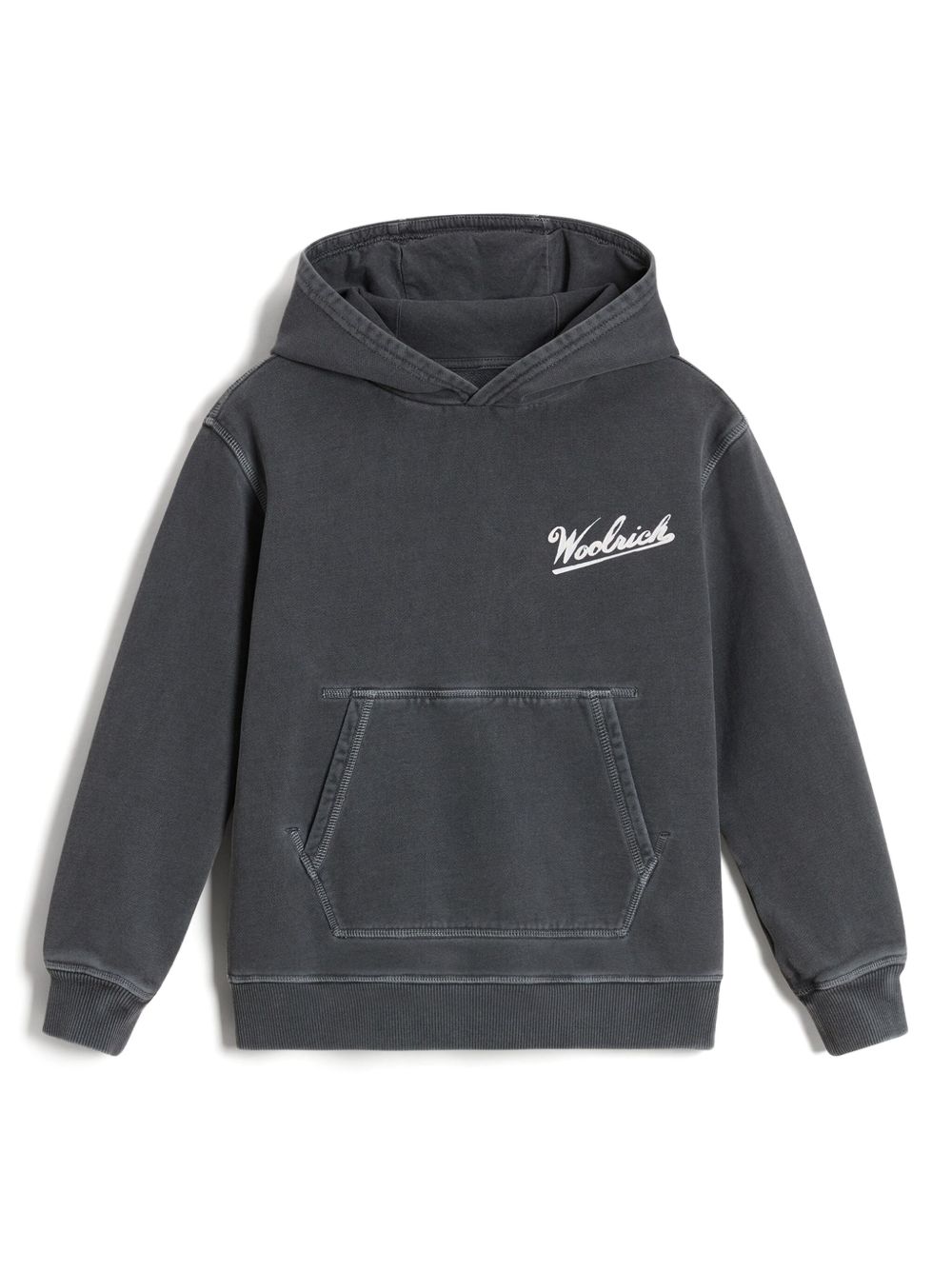 Woolrich 成衣染棉连帽衫 - 灰色