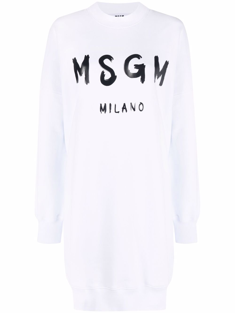MSGM logo印花卫衣式连衣裙 - 白色
