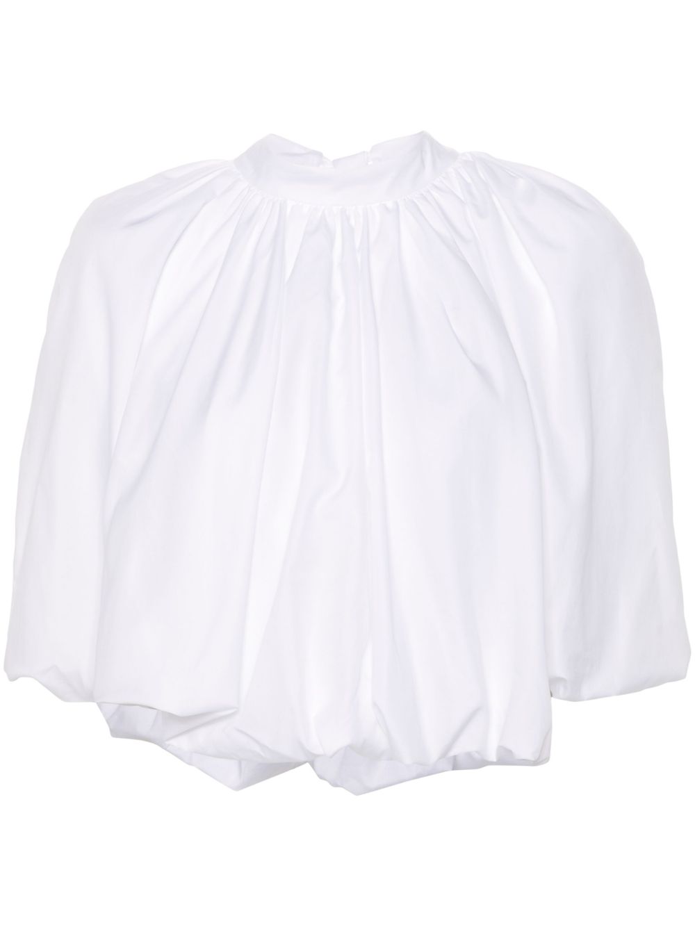 Simone Rocha 蝴蝶结缀饰灯笼袖上衣 - 白色