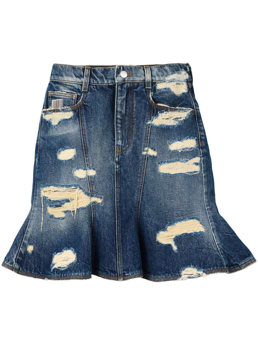 Marc Jacobs The Rip&Repair Fluted 迷你半身裙 - 蓝色