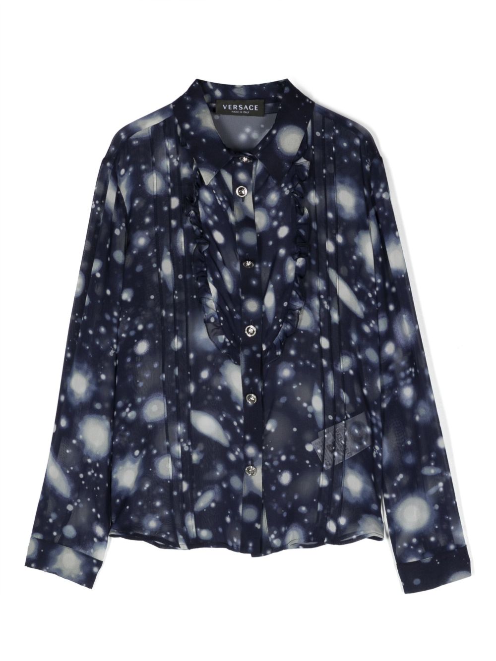 Versace Kids Versace Solar System 真丝衬衫 - 蓝色