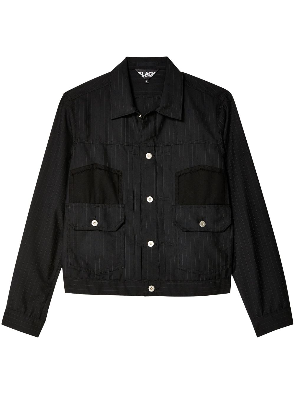 Black Comme Des Garçons 细条纹衬衫 - 黑色