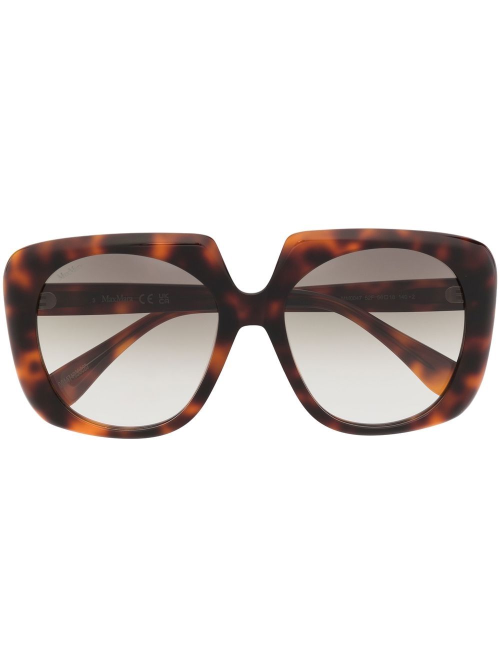 Max Mara Eyewear 方框太阳眼镜 - 褐色