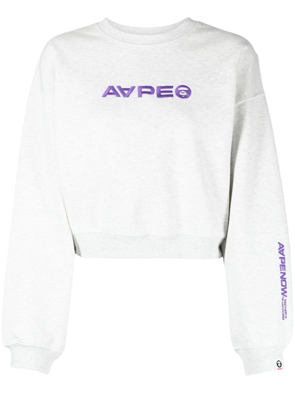 AAPE BY *A BATHING APE® logo刺绣长袖卫衣 - 灰色
