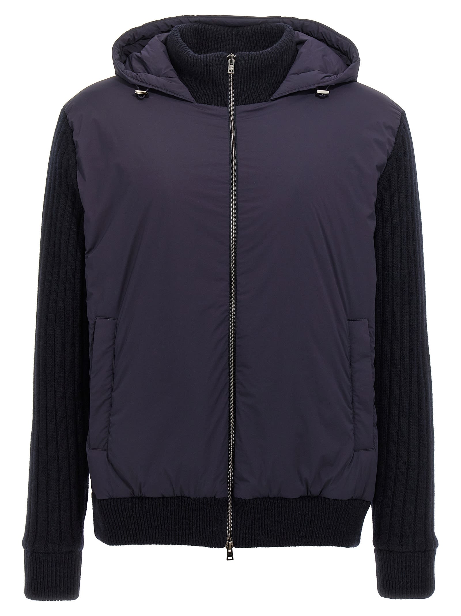 Herno Knitted Insert Hooded Jacket